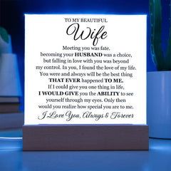 To My Beautiful Wife (Printed) – Acrylic Square
